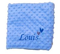 Personalised embroidered baby bubble luxury blanket baby boy baby girt neutral gift (blue)