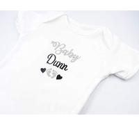 Personalised Embroidered Baby Vest Pregnancy Announcement Footprints Hearts…