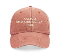 Personalised Embroidered Baseball Cap Custom Name Text Vintage Washed Adjustable Cotton Dad Style Hat Custom Gift for Him Her Mum Dad 15 Colours (Rust)