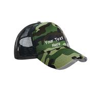 Personalised Embroidered Camo Snapback Trucker Cap Mesh Back Custom Hat