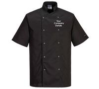 Personalised Embroidered Chefs Jacket Short Sleeve Food Kitchen Catering Industr