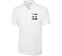 Personalised Embroidered Childrens Classic Polo Shirt, Free Left Chest Text Polo Shirt, 50% Polyster and 50% Cotton T Shirt White