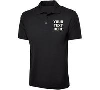 Personalised Embroidered Childrens Classic Polo Shirt, Free Left Chest Text Polo Shirt, 50% Polyster and 50% Cotton T Shirt Black