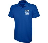 Personalised Embroidered Childrens Classic Polo Shirt, Free Left Chest Text Polo Shirt, 50% Polyster and 50% Cotton T Shirt Royal
