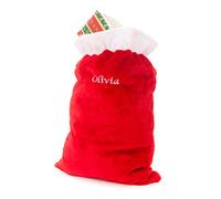 Personalised Embroidered Christmas Sack 66cm Plush Deluxe large present Sack Large Gift Bag Xmas Red White