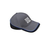 Personalised Embroidered Custom Baseball Multicolour Your Name here, Any Text or Logo Adjustable Peak Summer Sports Gift Cap(GraphiteGrey/Black/BrightRoyal)