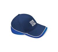 Personalised Embroidered Custom Baseball Multicolour Your Name here, Any Text or Logo Adjustable Peak Summer Sports Gift Cap(French Navy/Bright Royal/White)