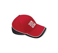 Personalised Embroidered Custom Baseball Multicolour Your Name here, Any Text or Logo Adjustable Peak Summer Sports Gift Cap(ClassicRed/Black)