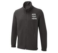 Personalised embroidered Custom Uneek Olympic full zip fleece text logo or text ux5 Jacket (M, CHARCOAL)