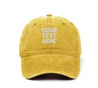 Personalised Embroidered Denim Baseball Cap Custom Hat Unisex Cotton Adjustable (Cotton, Camel)
