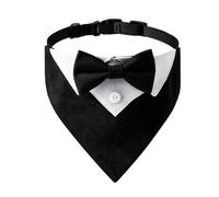 Personalised Embroidered Dog Tuxedo Bandana Collar, Adjustable Buckle | Custom embroidered name or phone number directly on the collar - no hanging tags needed.
