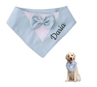 Personalised Embroidered Dog Tuxedo Bandana Collar with Adjustable Bow Tie & Bib Custom Name Pet Formal Suit for Weddings, Birthday Parties | XS-L Sizes (Neck 11"-19")
