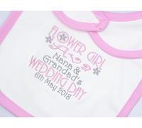 Personalised Embroidered Flower Girl Baby Bib Add Wedding Party