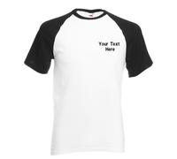 Personalised Embroidered Fruit of the Loom Short Sleeve Baseball T-Shirt Sports