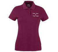 Personalised Embroidered Fruit of the Loom Women's 65/35 Short Sleeve Polo Top