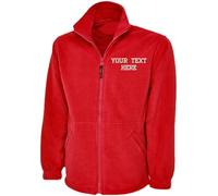 Personalised Embroidered Full Zip Fleece Unisex Adults Jacket, Free Left Chest Text Customise Jacket, 100% Polyester Super Anti Pill Micro Fleece Jacket