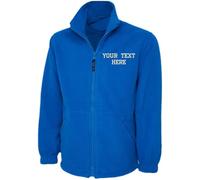 Personalised Embroidered Full Zip Fleece Unisex Jacket, Free Left Chest Text Customise Jacket, 100% Polyester Super Anti Pill Micro Fleece Jacket