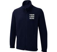 Personalised Embroidered Full Zip Unisex Fleece Jacket, Free Left Chest Text And Your Customise Logo Fleece, 100% Polyester Super Anti Pill Micro Fleece Jacket