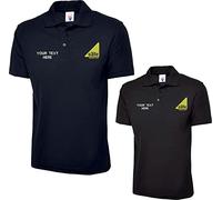 Personalised Embroidered Gas Safe Classic Poloshirt Officially Registered Merch Workwear Unisex Polo Top Black