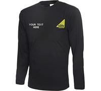Personalised Embroidered Gas Safe Long Sleeve T-Shirt, Officially Registered Merch Workwear Unisex Tee Top (Black, 2XL)