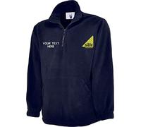 Personalised Embroidered Gas Safe Premium Micro Fleece Jacket, Officially Registered Merch Workwear Unisex Jacket Top (XXL, Navy)