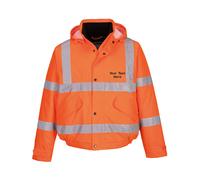 Personalised Embroidered Hi Vis Bomber Jacket Waterproof Safety Coat PW001