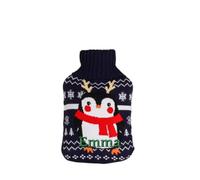 Personalised Embroidered Hot Water Bottle with Custom Names Fluffy Christmas Design Cover Explosion Proof Inner Bladder 30cm x 20cm Ideal for Hand Warmers and Christmas Gifts#3