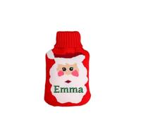 Personalised Embroidered Hot Water Bottle with Custom Names Fluffy Christmas Design Cover Explosion Proof Inner Bladder 30cm x 20cm Ideal for Hand Warmers and Christmas Gifts#4