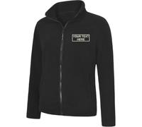 Personalised Embroidered Ladies Classic Full Zip Fleece Jacket, Customise Free Left Chest Text Jacket, 100% Polyester Fleece Jacket Black