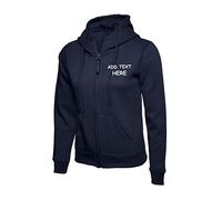 Personalised embroidered Ladies Hoodie Logo or text embroidery Unisex Olympic Classic Full Zip Hooded Sweatshirt workwear From XS to 3XL