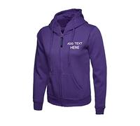 Personalised embroidered Ladies Hoodie Logo or text embroidery Unisex Olympic Classic Full Zip Hooded Sweatshirt workwear From XS to 3XL