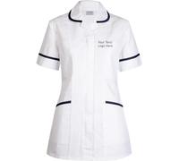 Personalised Embroidered Ladies Premium Tunic Scrub Ladies Adults Gift Tunic Custom Casual Uniform Health Care Hospital Uniform Multi-Colours Medical Nurse (Emerald, M, m)