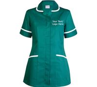 Personalised Embroidered Ladies Premium Tunic Scrub Ladies Adults Gift Tunic Custom Casual Uniform Health Care Hospital Medical Nurse Uniform Multi-Colours (Sky, L, l)