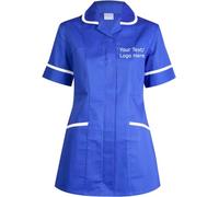 Personalised Embroidered Ladies Premium Tunic Scrub Ladies Adults Gift Tunic Custom Casual Uniform Health Care Hospital Medical Nurse Uniform Multi-Colours (Hospital Blue, 4XL, 4X_l)