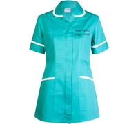 Personalised Embroidered Ladies Premium Tunic Scrub Ladies Uniform Multi-Colours Medical Nurse Adults Gift Tunic Custom Casual Uniform Health Care Hospital (Hospital Blue, S, s)