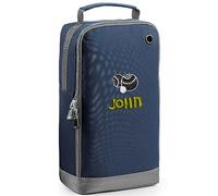 Personalised Embroidered Lawn Bowls Shoe Bag - Bowling Design Gifts With Name - Golf Shoe Bag - Navy Blue
