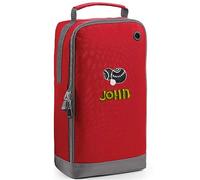 Personalised Embroidered Lawn Bowls Shoe Bag - Bowling Design - Golf Shoe Bag - Red