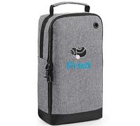 Personalised Embroidered Lawn Bowls Shoe Bag - Bowling Design - Grey