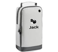 Personalised Embroidered Lawn Bowls Shoe Bag Bowling Design Personalised with Name Presents Personalised Lawn Bowling Bag (Ice Silver)