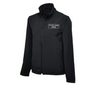 Personalised Embroidered Logo Classic Full Zip Soft Shell Jacket, Free Left Chest Text And Your Personalised Logo, 3 Layer Waterproof Jacket, Windproof Jacket Black