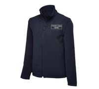 Personalised Embroidered Logo Classic Full Zip Soft Shell Jacket, Free Left Chest Text And Your Personalised Logo, 3 Layer Waterproof Jacket, Windproof Jacket Navy