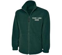 Personalised Embroidered Logo Full Zip Fleece Unisex Jacket, Free Left Chest Text And Your Customise Logo, 100% Polyester Super Anti Pill Micro Fleece Jacket