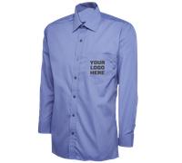 Personalised Embroidered Logo Uneek UC709 Mens Poplin Full Sleeve Shirt