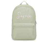 Personalised Embroidered Name in Swirl Font Mini Back Pack, Back to School Accessory for Kids, Nursery Reading Bag for Girls, One Size, Pistachio