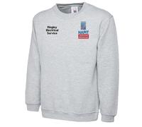 Uneek 300g Plain Classic Crewneck Sweatshirt -Heather Grey - XX-Large