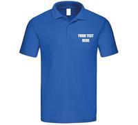 Personalised Embroidered Original Polo Shirts 100% Custom Name Text Company Name Logo Cotton Polo Shirts Pack 10 Colours tee Shirts Workwear Unisex Polo T-Shirt Top Classic Fit Poloshirts Royal Blue