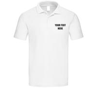Personalised Embroidered Original Polo Shirts 100% Custom Name Text Company Name Logo Cotton Polo Shirts Pack 10 Colours tee Shirts Workwear Unisex Polo T-Shirt Top Classic Fit Poloshirts White