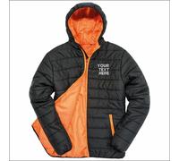 Personalised Embroidered Result Core Soft Padded Jacket Puffer Hooded Quilted