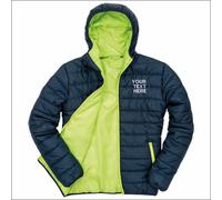 Personalised Embroidered Result Core Soft Padded Jacket Puffer Hooded Quilted