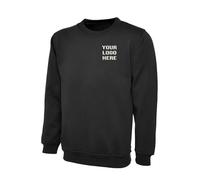 Personalised Embroidered Unisex Olympic Sweatshirt, Free Left Chest Text And Your Personalised Logo Sweatshirt, 50% Polyester 50% Cotton Workwear Sweat Shirt Black